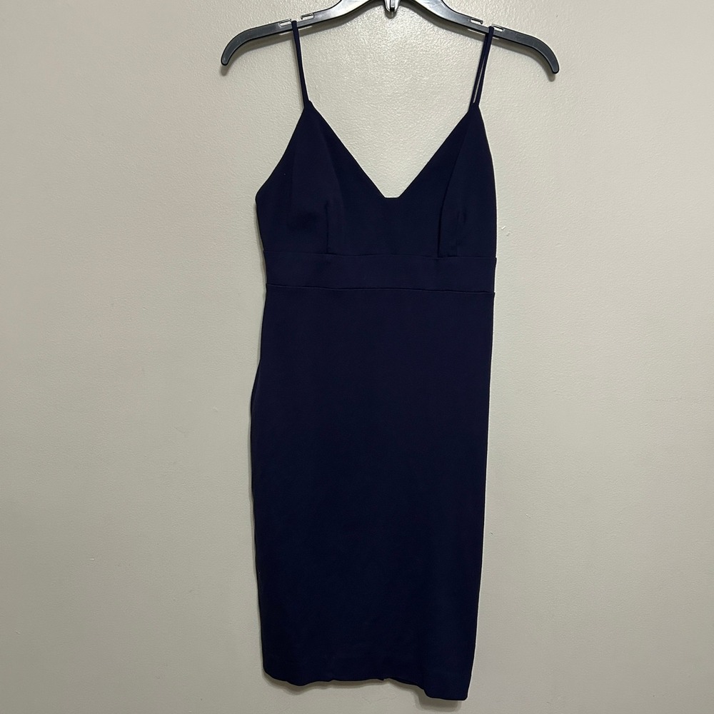 Lulus Dress L Navy Blue V-Neck Spaghetti Strap V-Neck Mini Coctail Party Classic